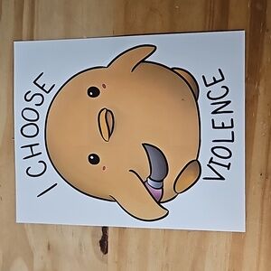 Sticker large Chick " I CHOOSE VIOLENCE"